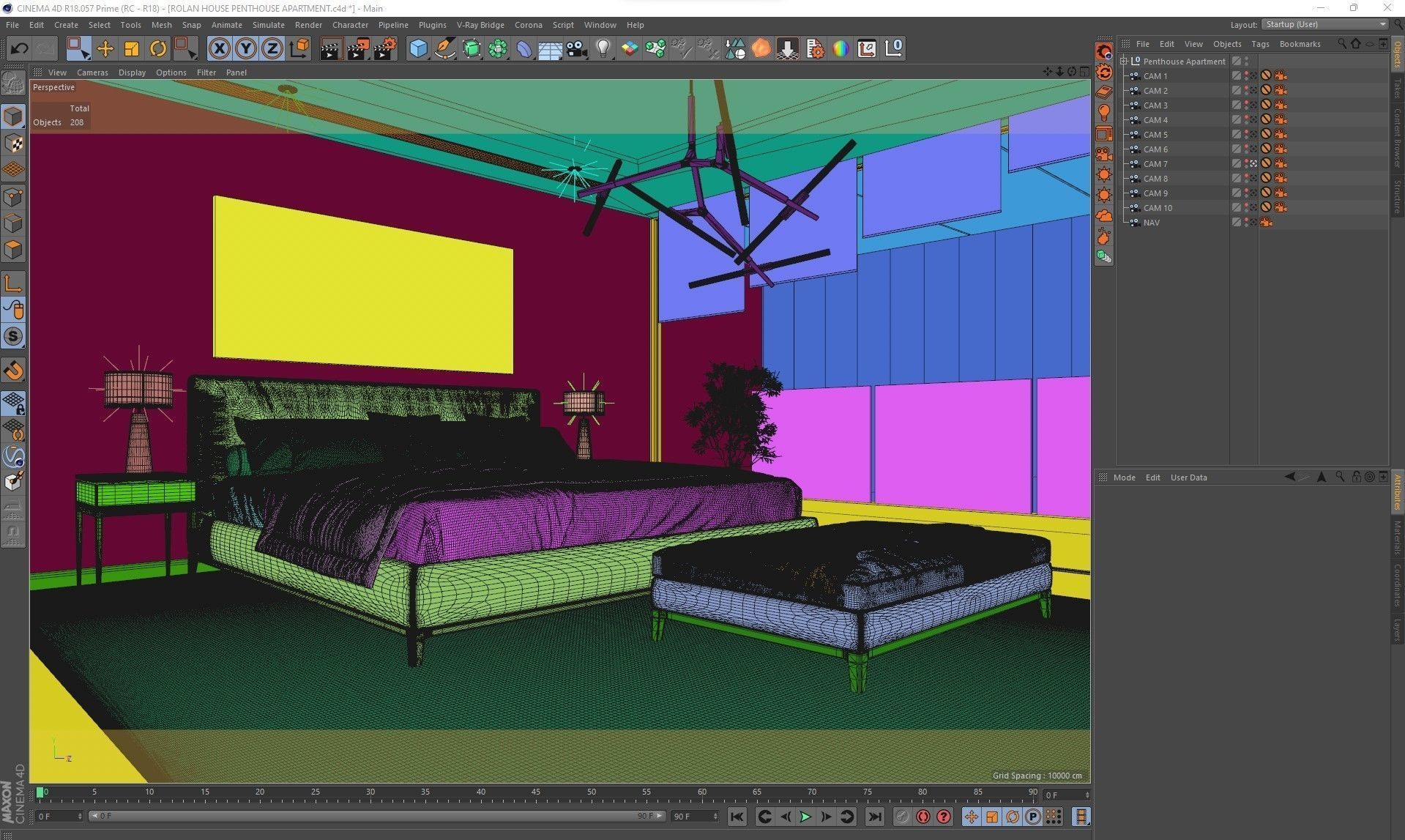 Corona - C4D Scene files - Complete Penthouse Apartment  3D model_16