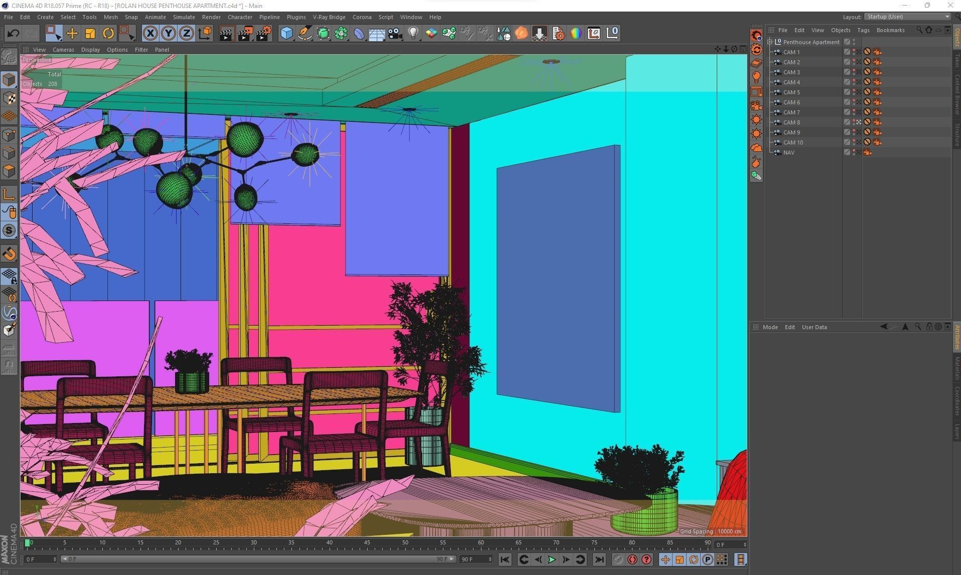 Corona - C4D Scene files - Complete Penthouse Apartment  3D model_17