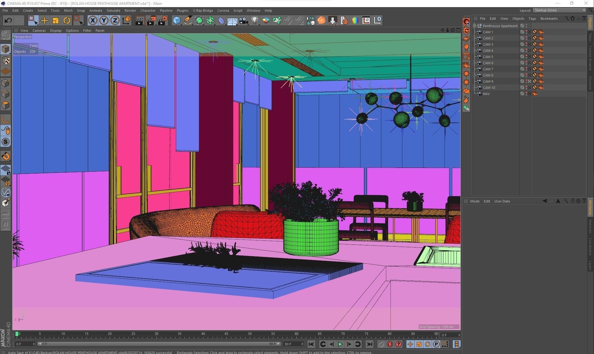 Corona - C4D Scene files - Complete Penthouse Apartment  3D model_18