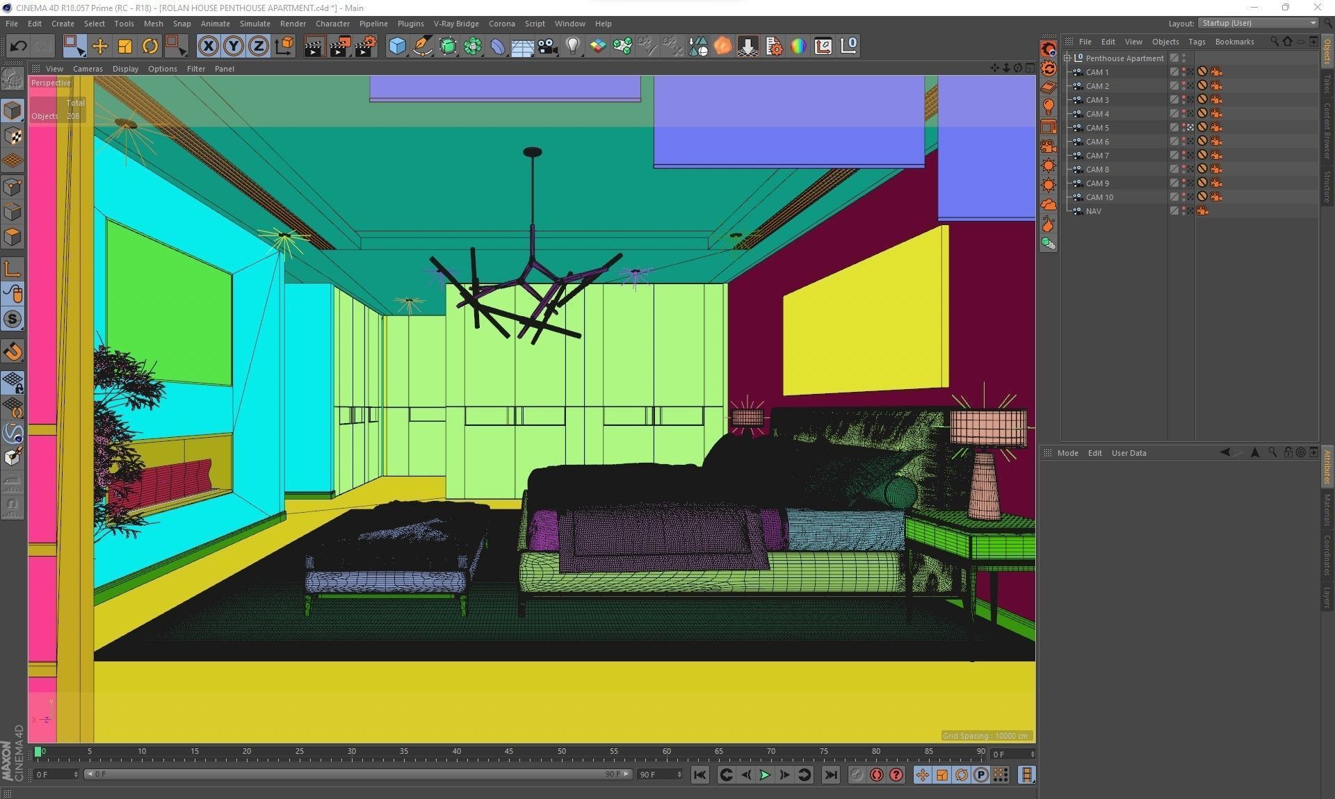 Corona - C4D Scene files - Complete Penthouse Apartment  3D model_14