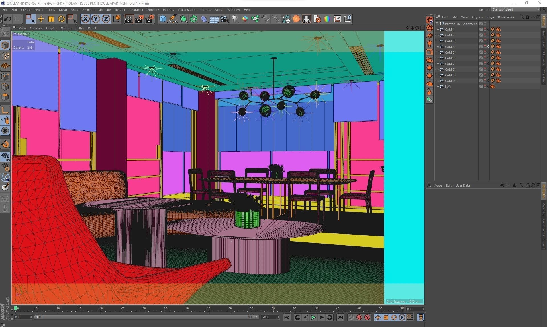 Corona - C4D Scene files - Complete Penthouse Apartment  3D model_13
