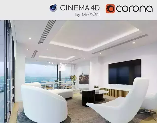 Corona - C4D Scene files - Complete Penthouse Apartment  3D model