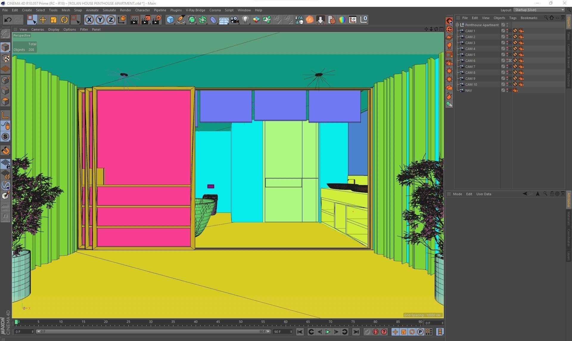 Corona - C4D Scene files - Complete Penthouse Apartment  3D model_15