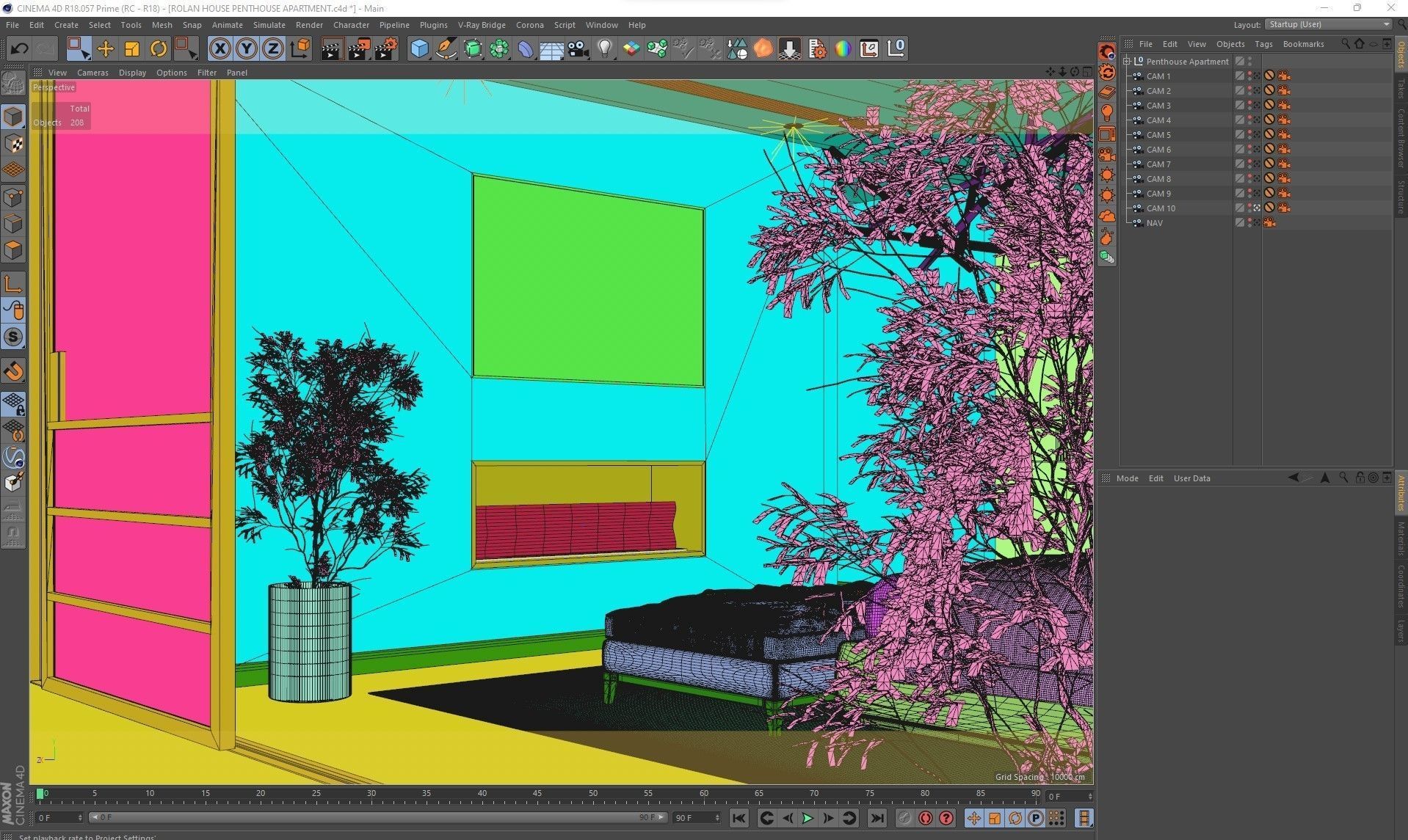 Corona - C4D Scene files - Complete Penthouse Apartment  3D model_19