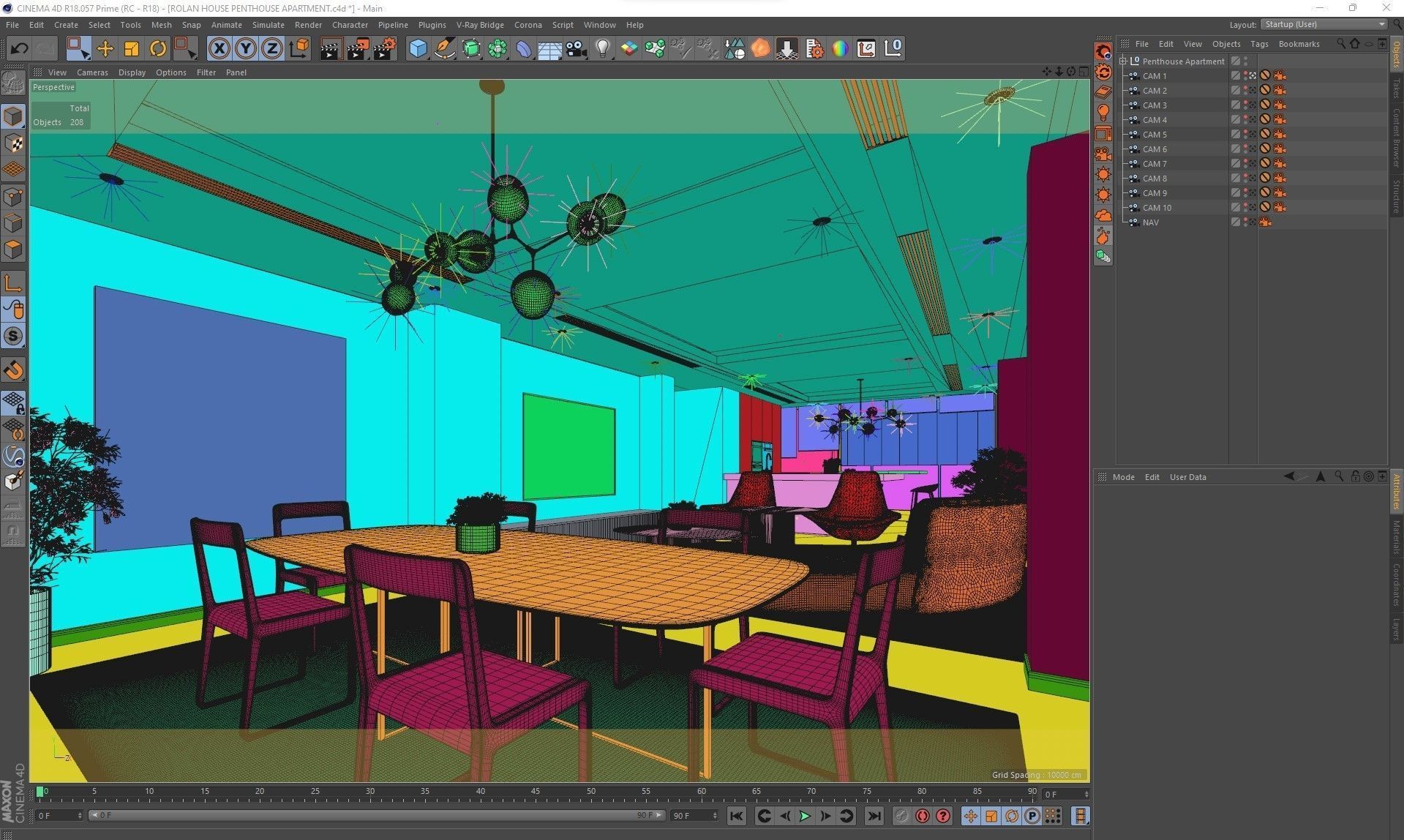 Corona - C4D Scene files - Complete Penthouse Apartment  3D model_11