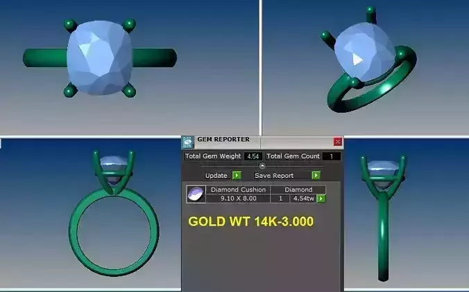 solitaire cushion ring