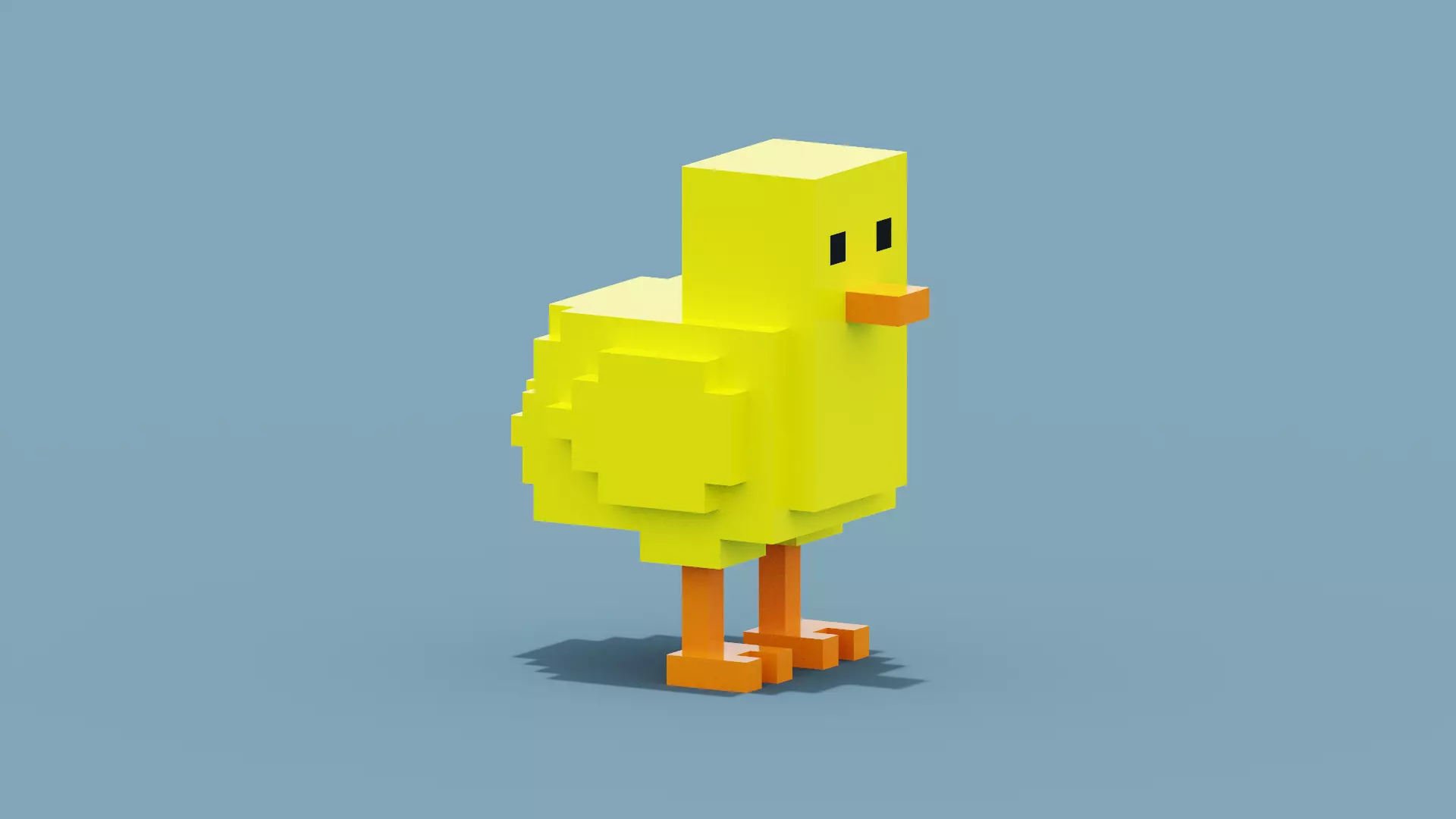 Voxel Chick Low-poly 3D model_0