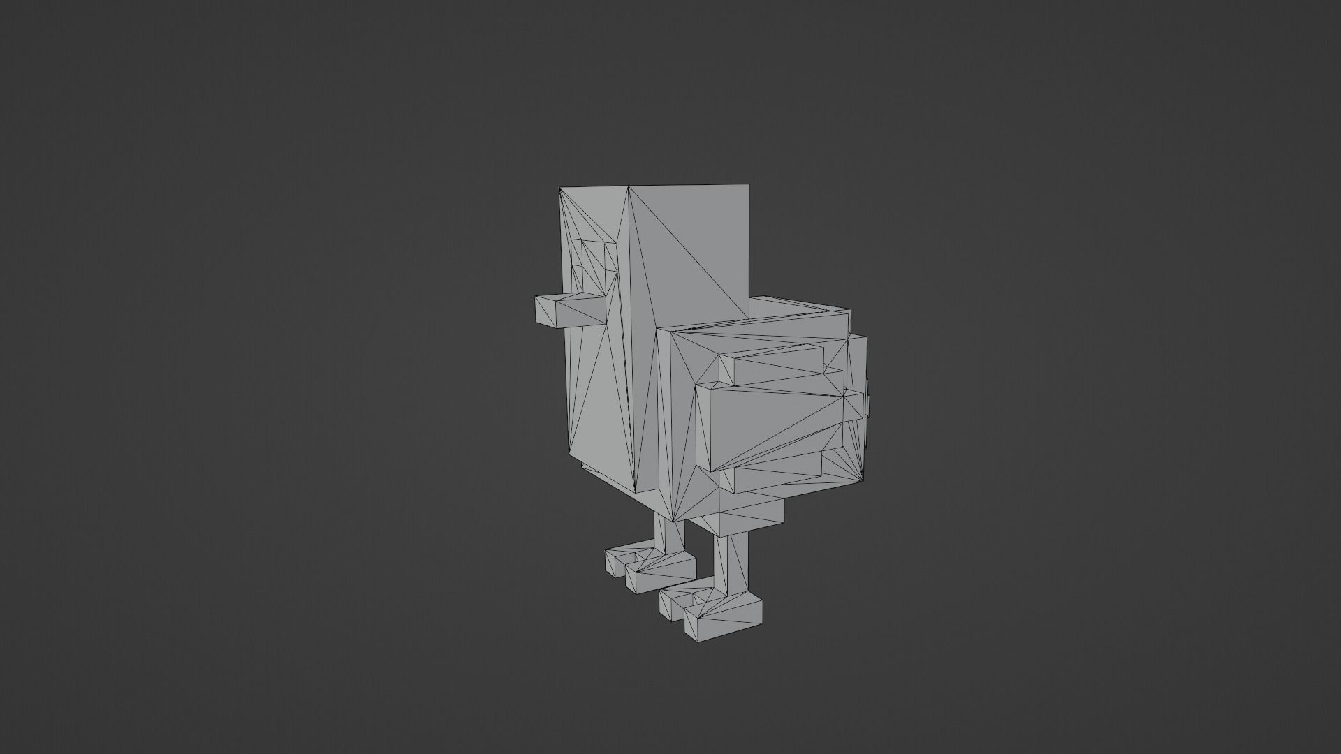 Voxel Chick Low-poly 3D model_12