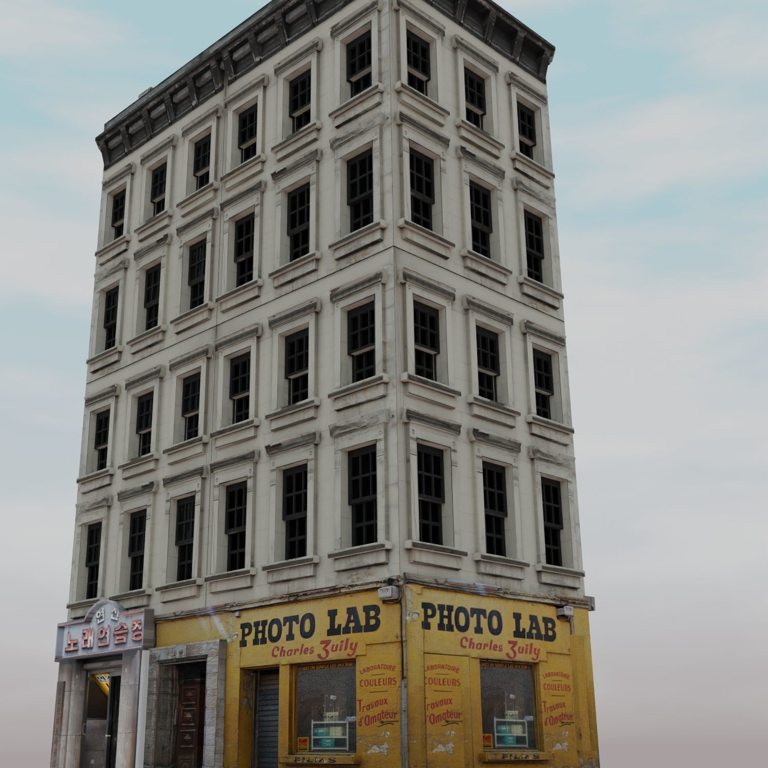 Residential Building Block Free 3D model_5