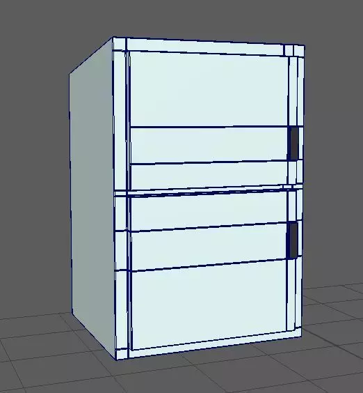 refrigerator with doors and drawers Free 3D model