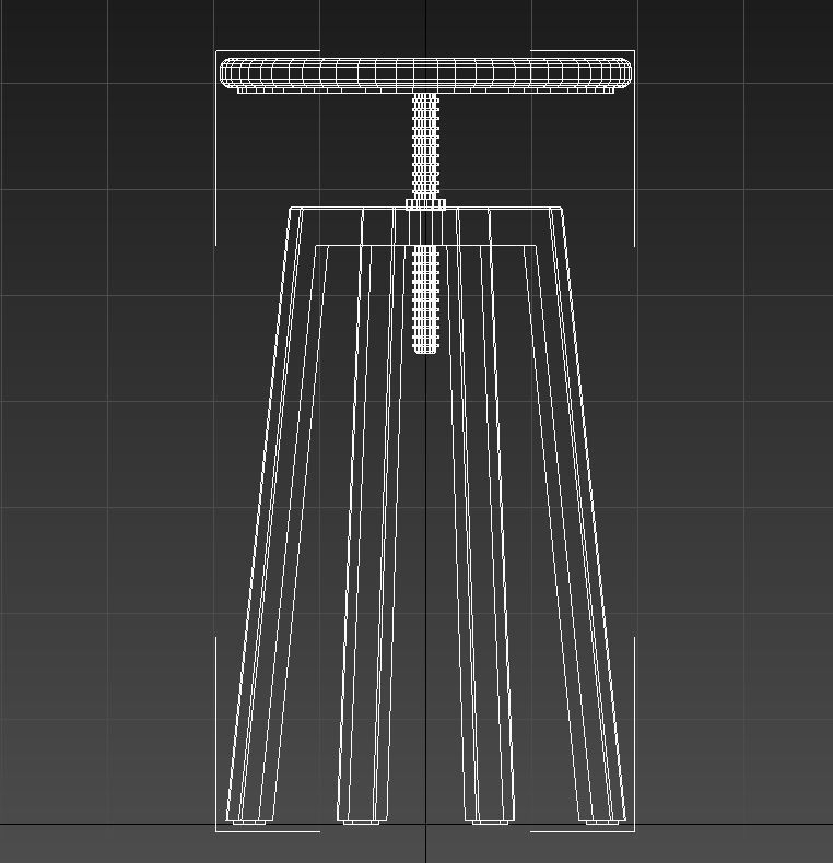 Leather seat stool metal legs 3D model_10