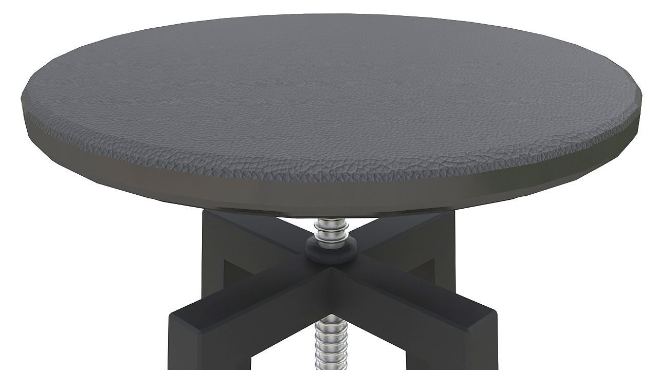 Leather seat stool metal legs 3D model_4