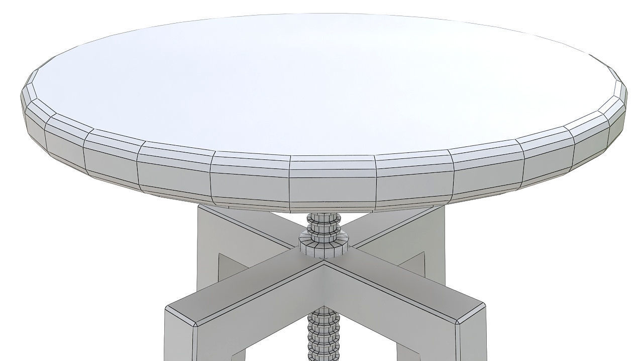 Leather seat stool metal legs 3D model_5