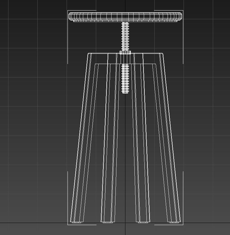 Leather seat stool metal legs 3D model_11