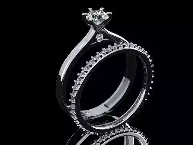 twins diamond engagement ring set