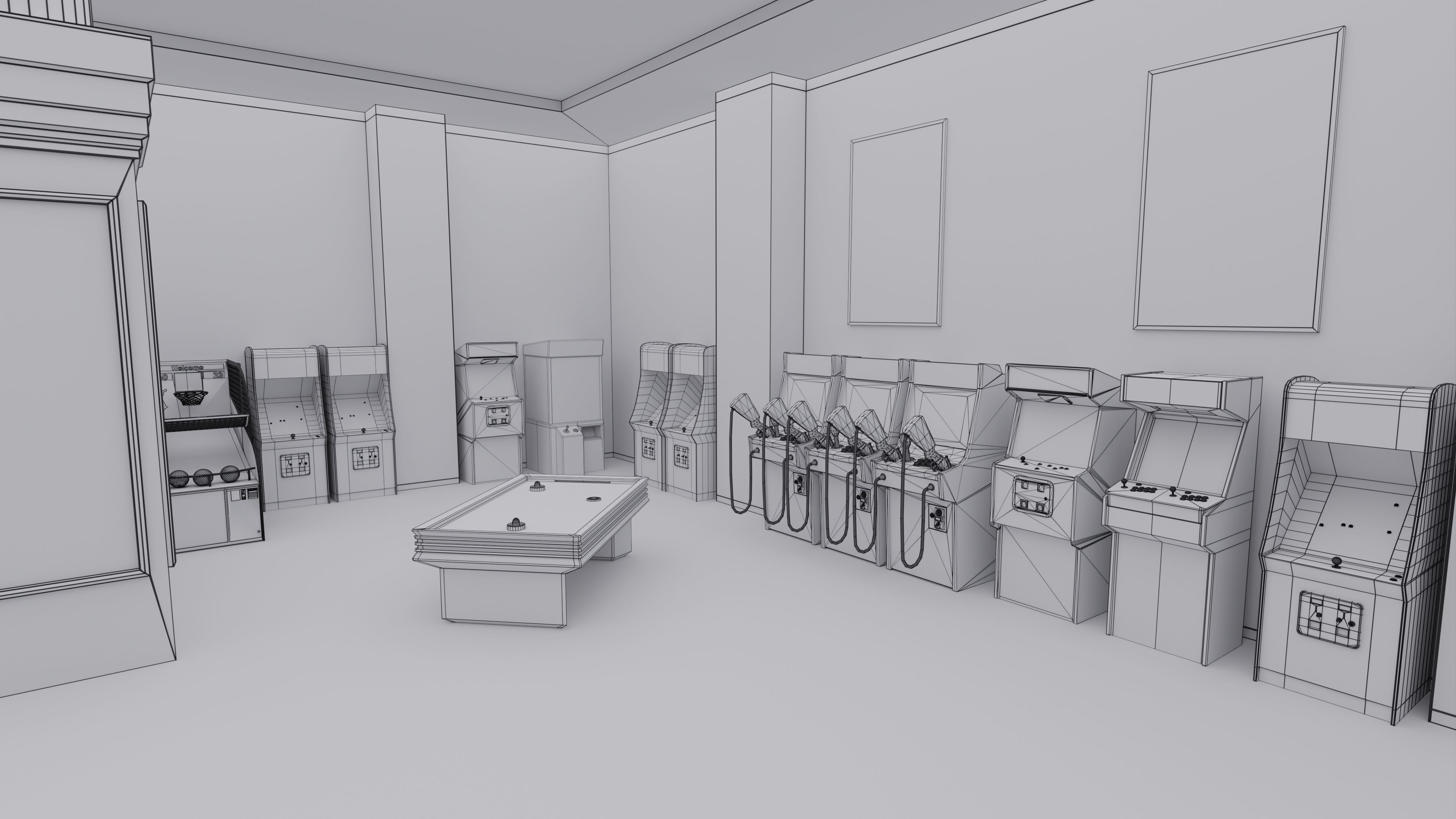 Arcade Game Hall Interior VR Low-poly 3D model_7