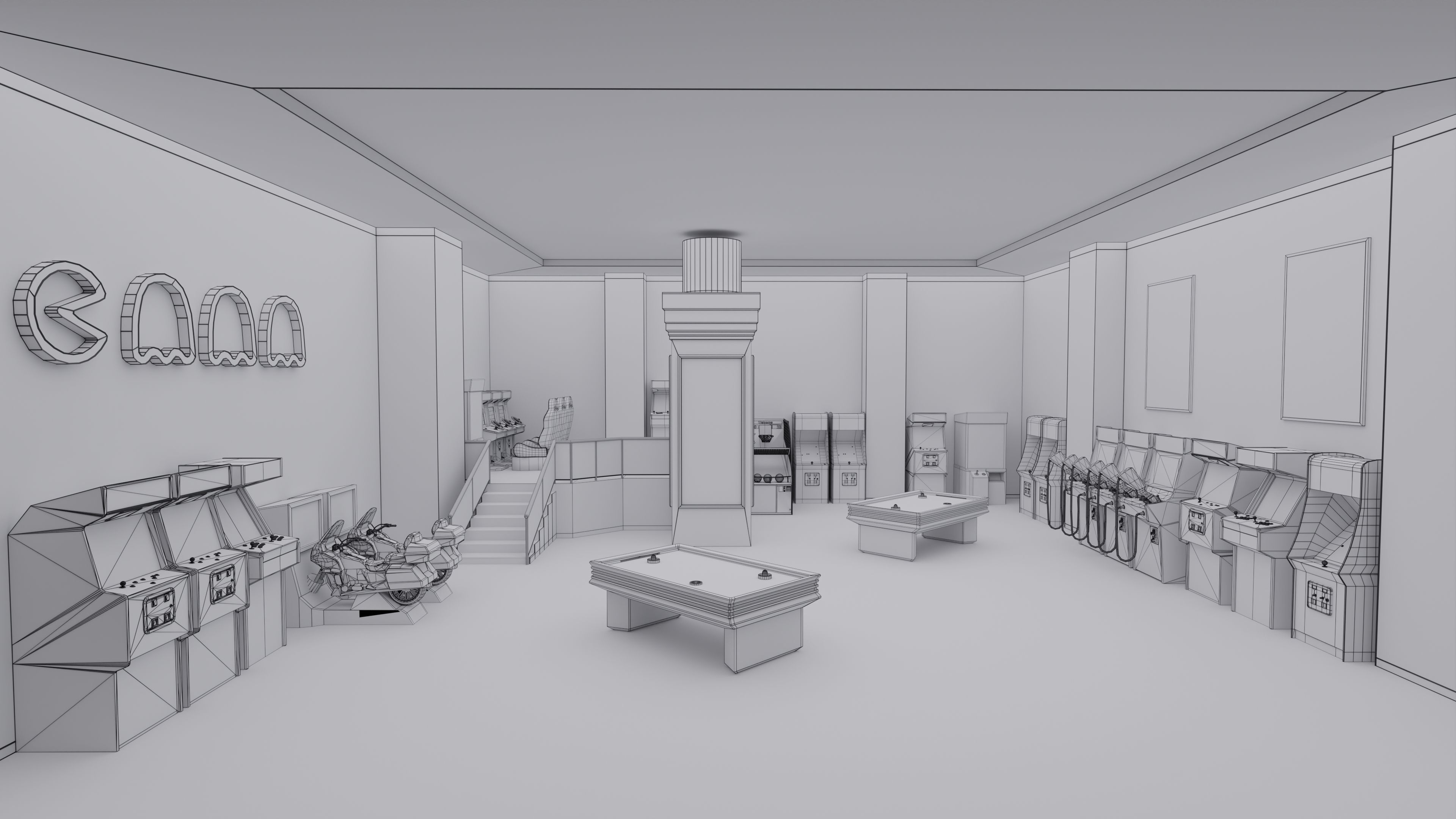 Arcade Game Hall Interior VR Low-poly 3D model_5