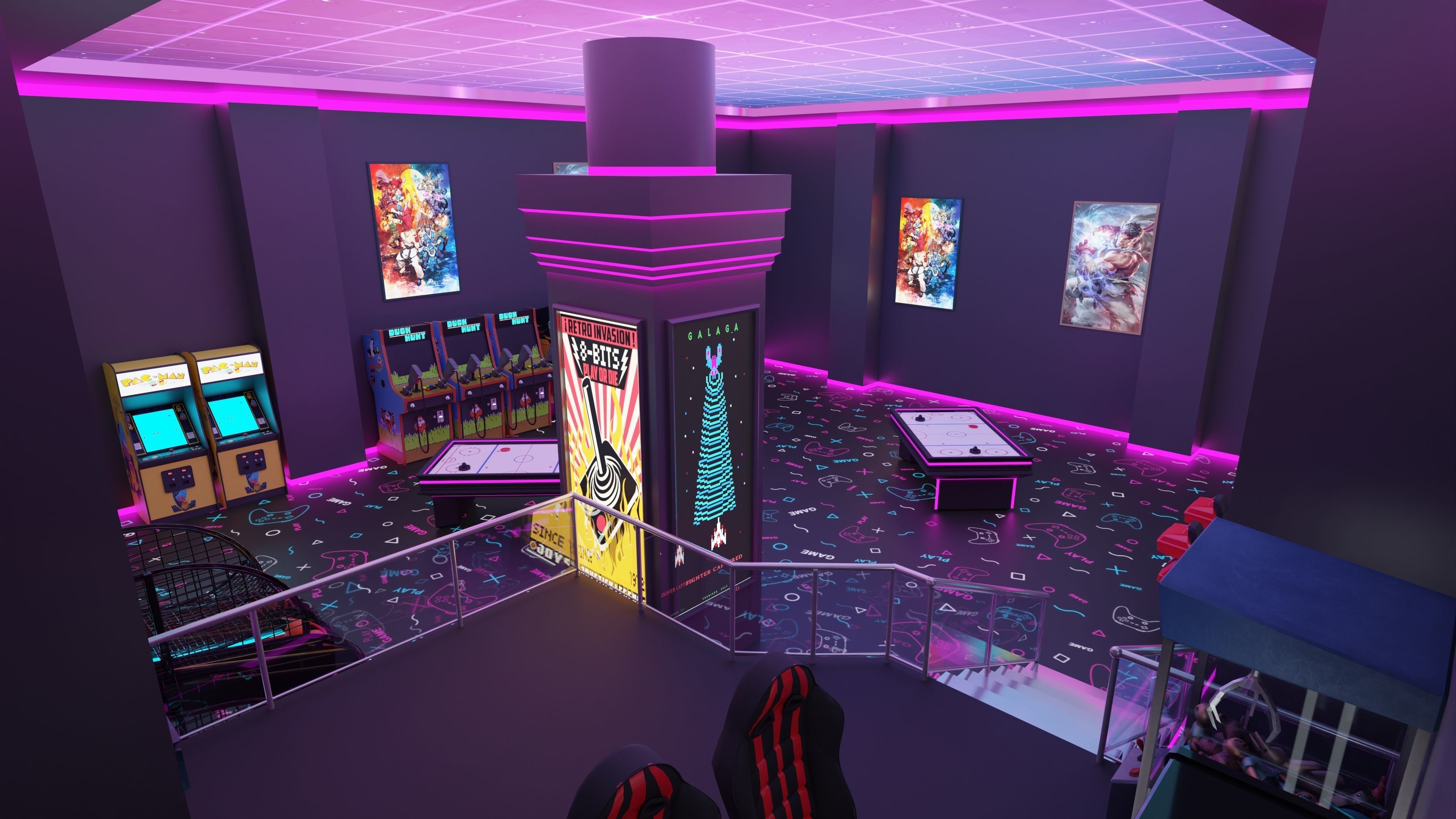 Arcade Game Hall Interior VR Low-poly 3D model_4