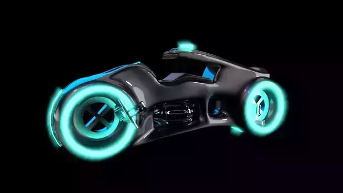 tron inspired bike Low-poly 3D model