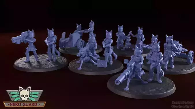 Neko Guard - Heavy Weapons Team Upgrade Set 3D print model