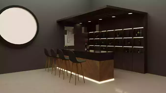 Bar Stand Low-poly 3D model