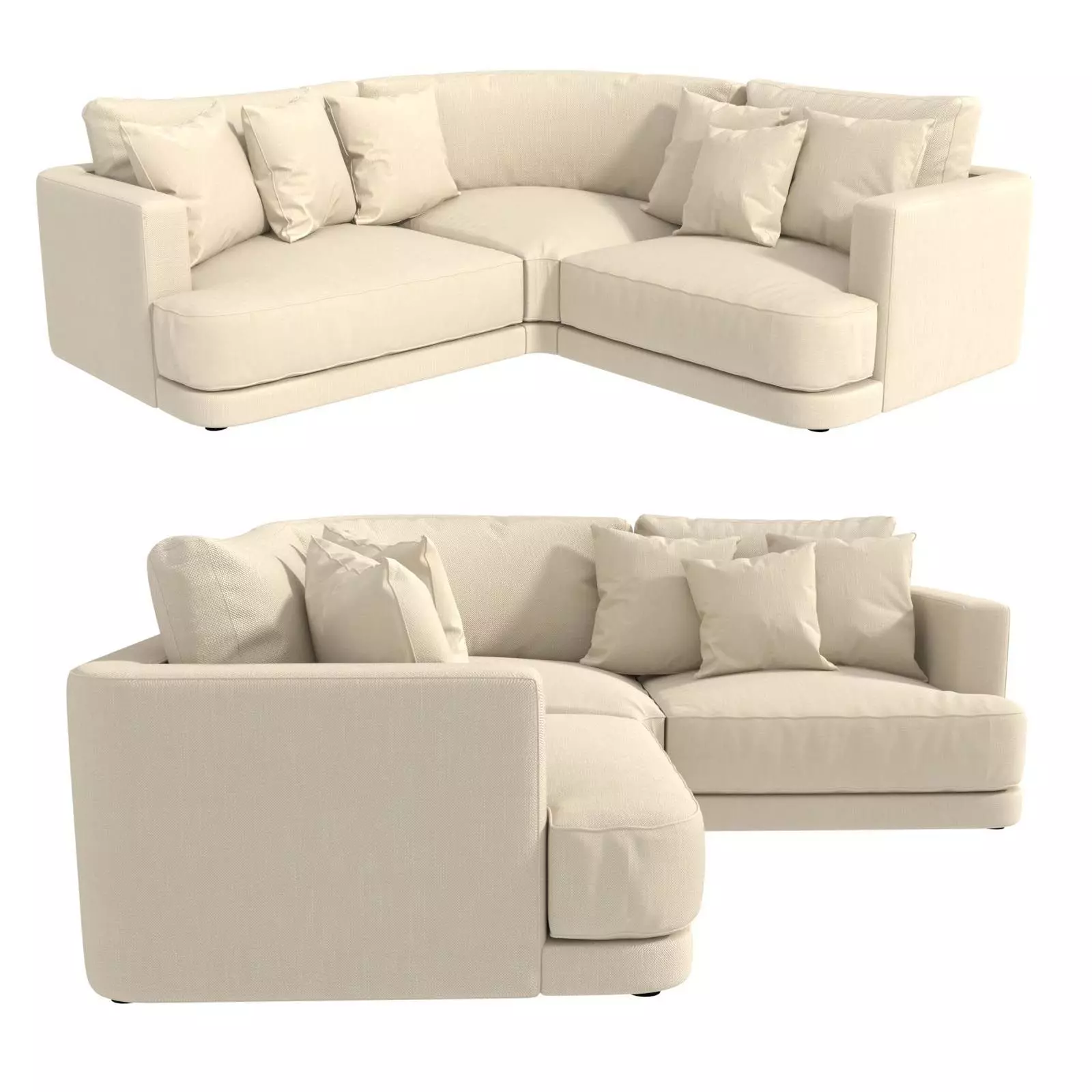 Custom corner sectional sofa 3D model
