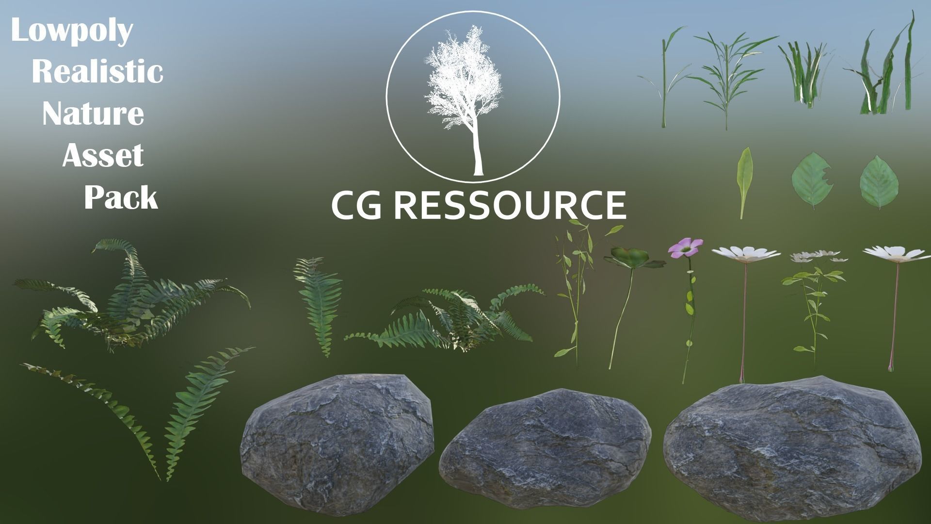 Best Nature Pack gameoptimized Low-poly 3D model_4