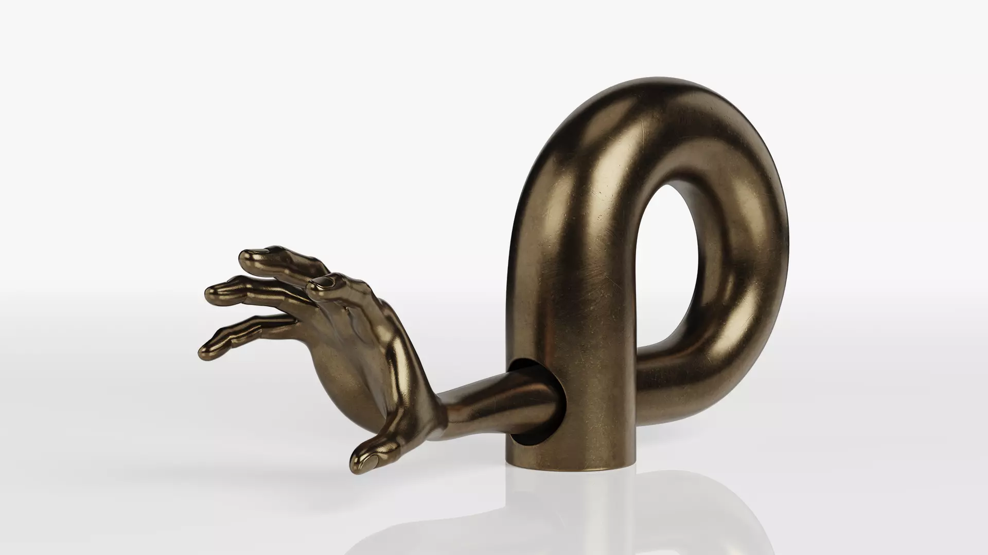 Bronze Sculpture Hand 3D model_0