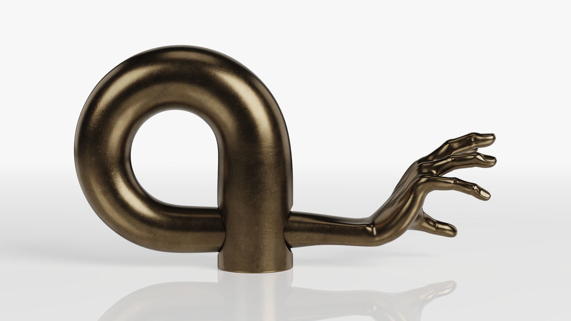Bronze Sculpture Hand 3D model_4