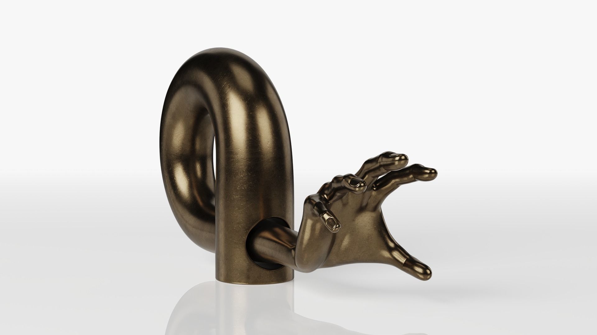 Bronze Sculpture Hand 3D model_8