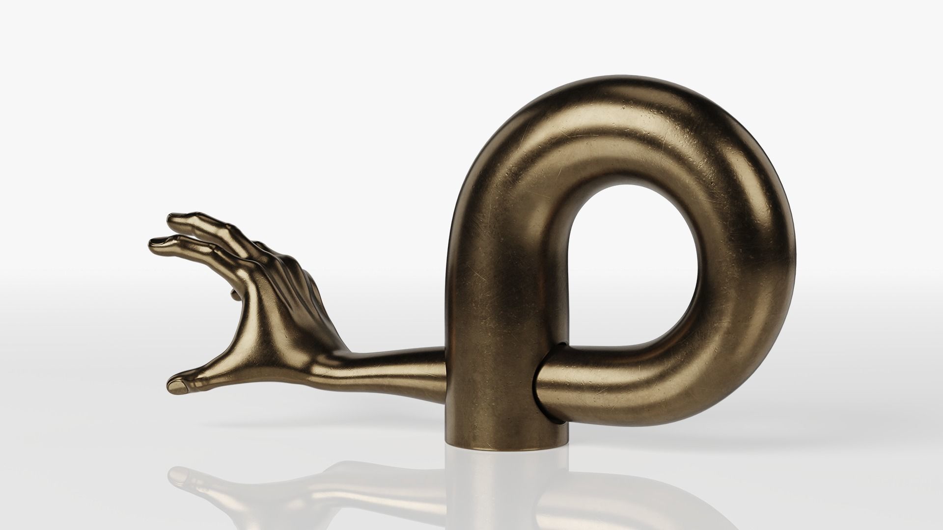 Bronze Sculpture Hand 3D model_2