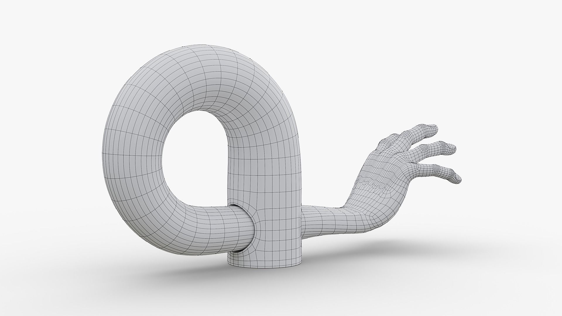 Bronze Sculpture Hand 3D model_13