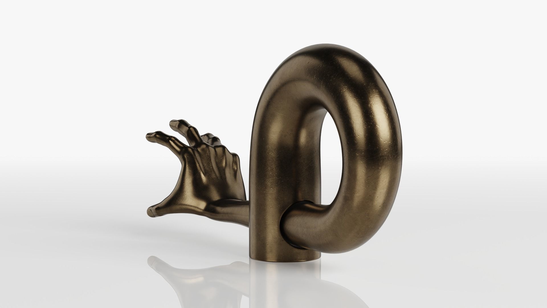 Bronze Sculpture Hand 3D model_9