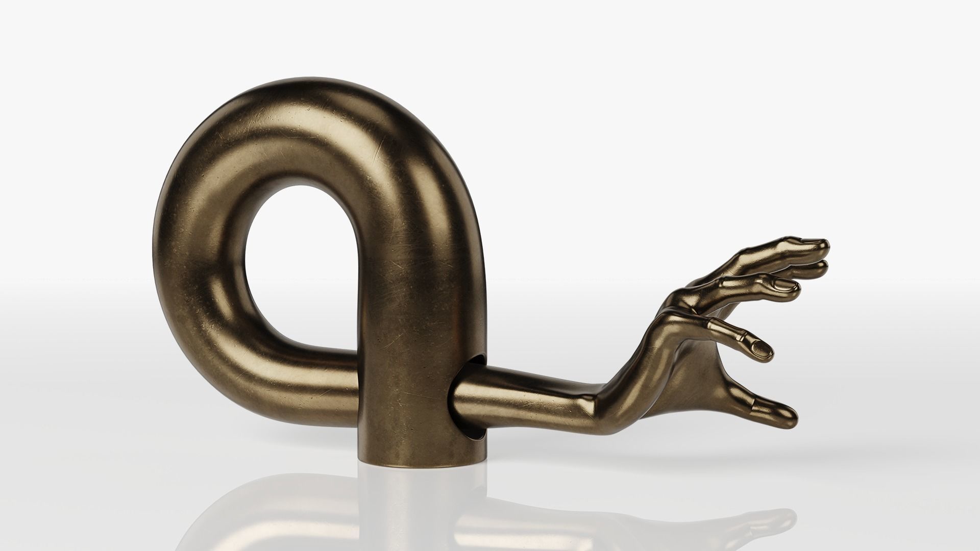 Bronze Sculpture Hand 3D model_5