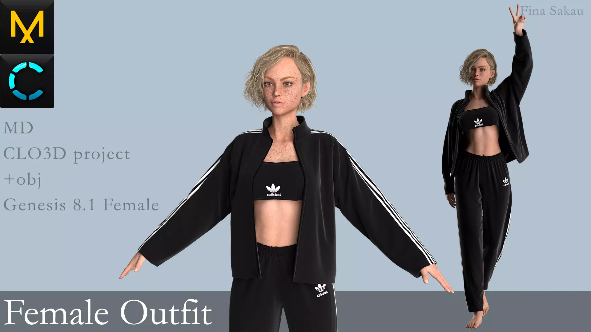 Female Outfit Marvelous Designer 3D model | CGTrader