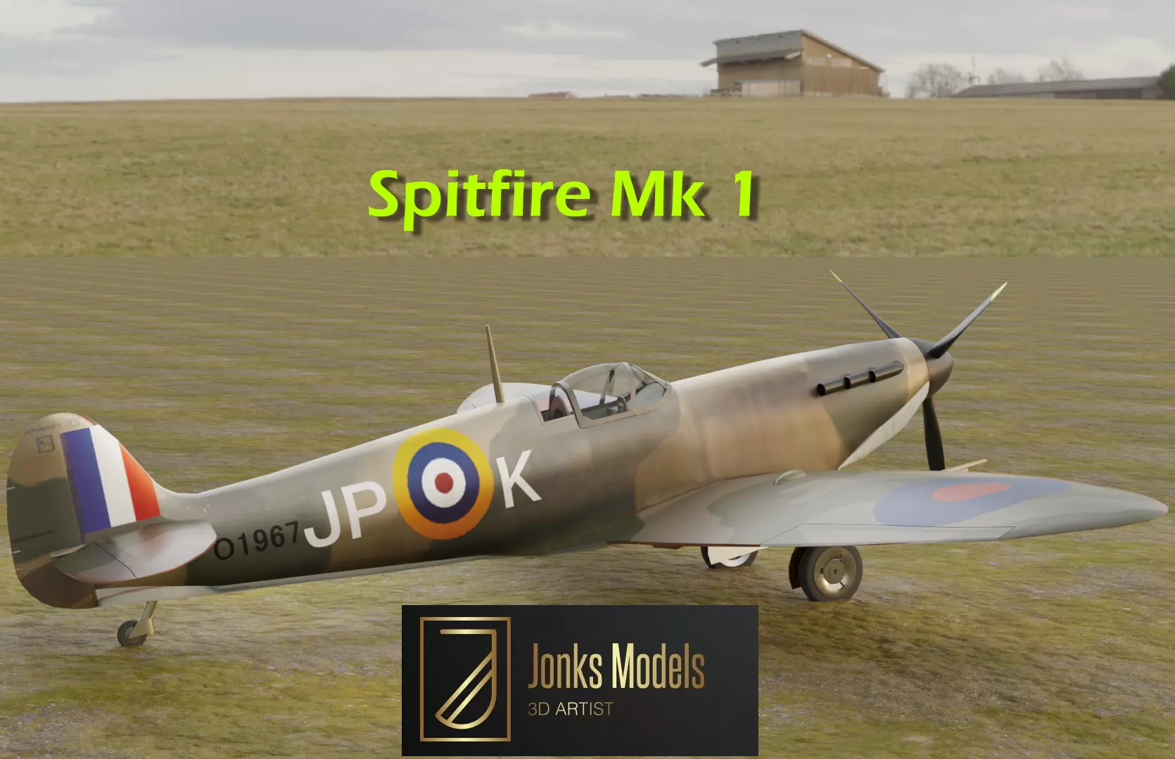 Spitfire Low-poly 3D model