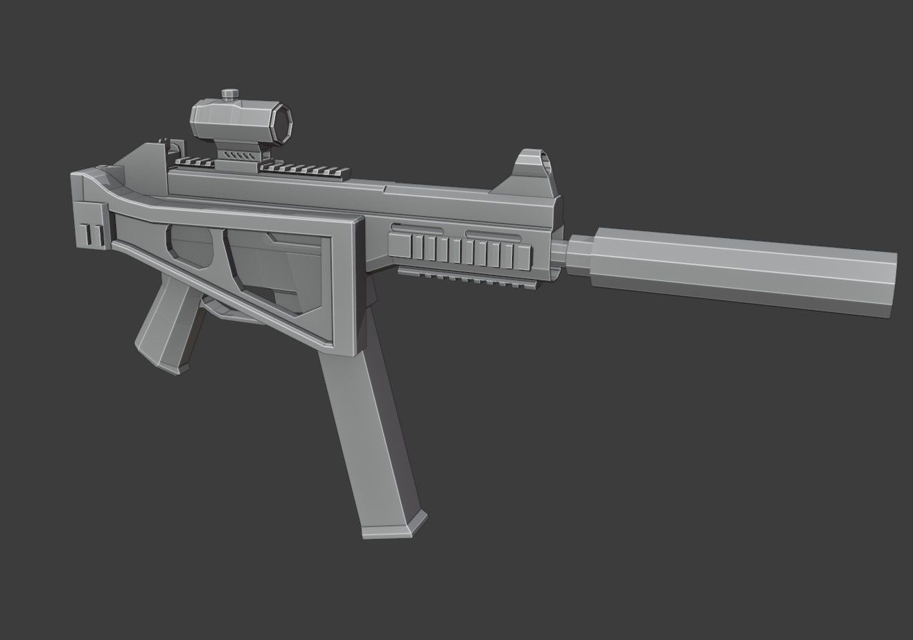 UMP-45 Low Poly two guns Low-poly 3D model_8