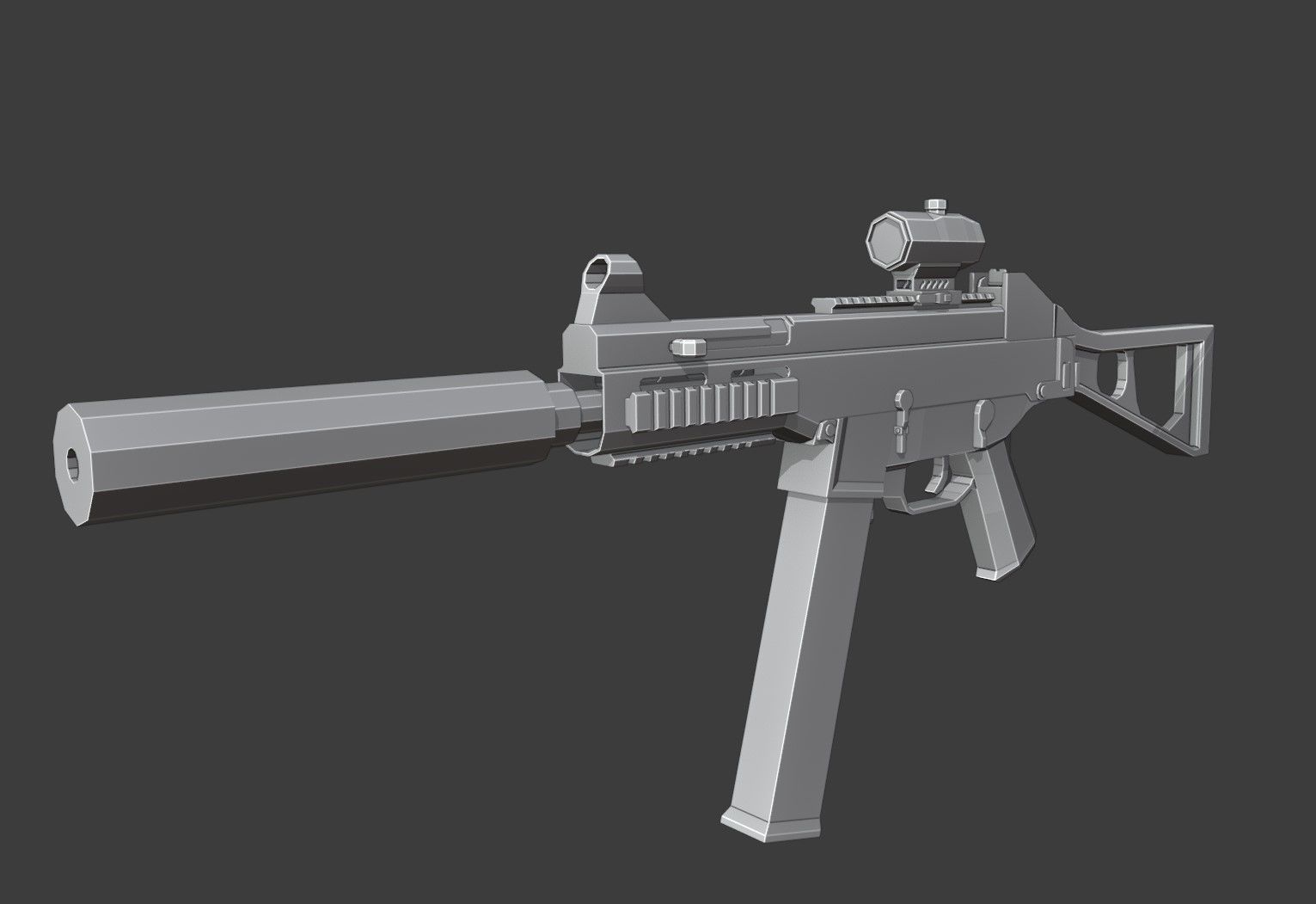 UMP-45 Low Poly two guns Low-poly 3D model_6