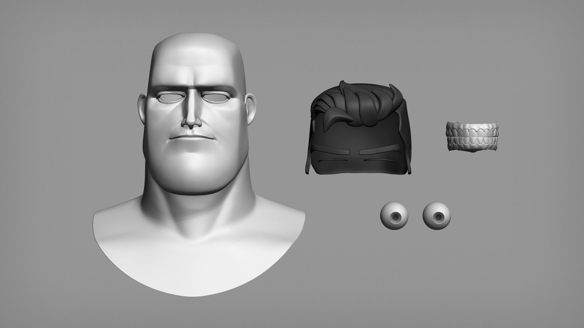 Male and female cartoon characters base mesh 3D model_9