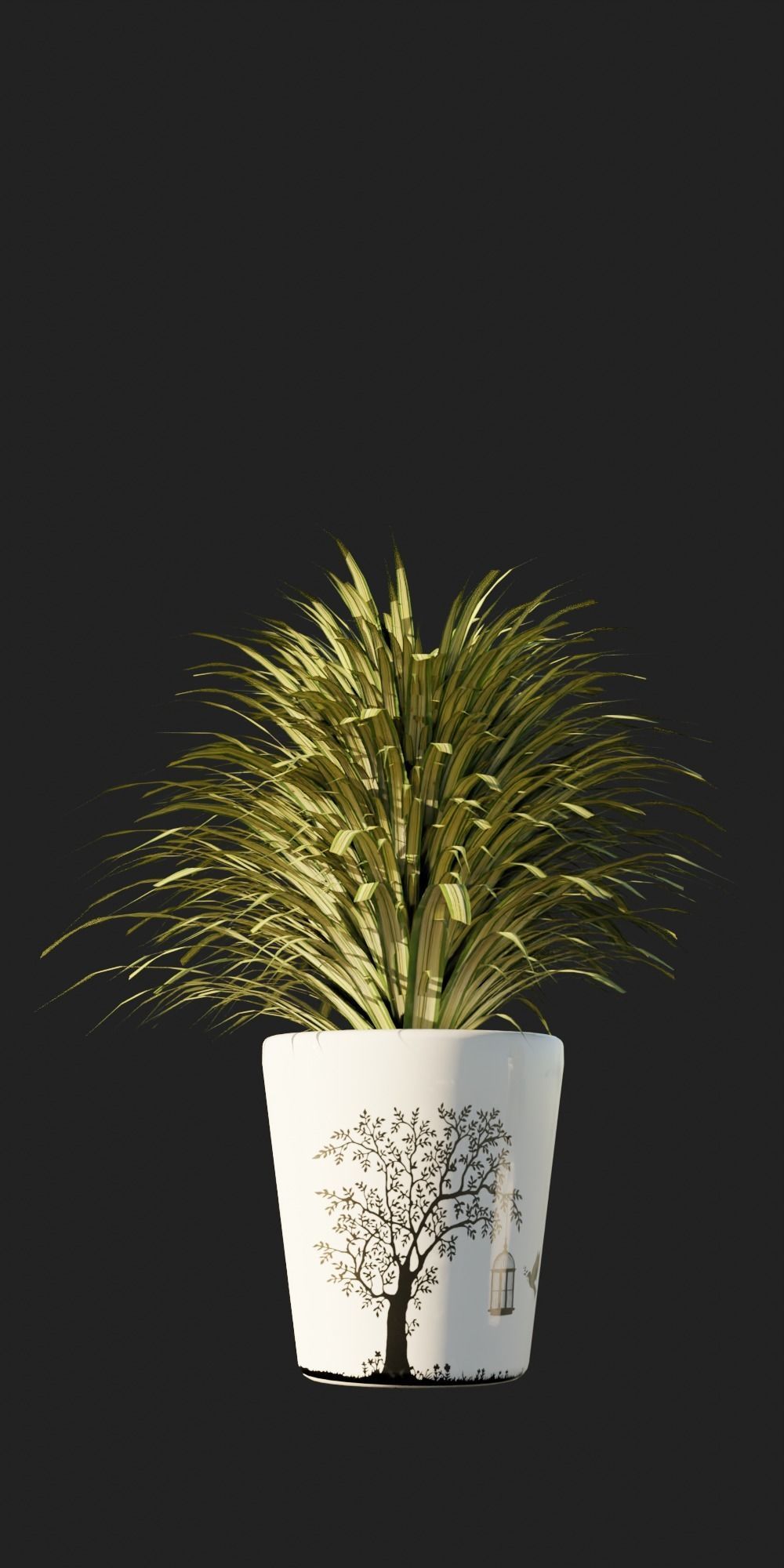 Potted Palm Plants Low-poly 3D model_4