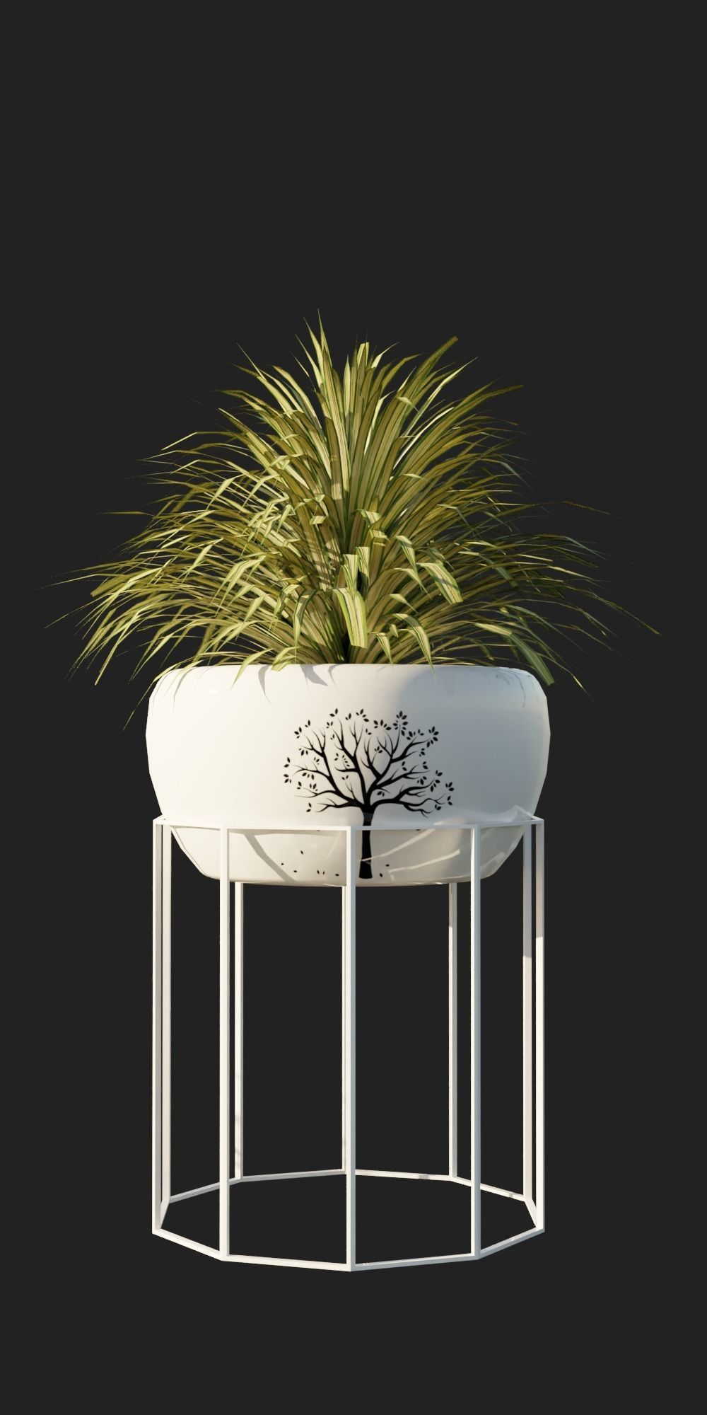 Potted Palm Plants Low-poly 3D model_1