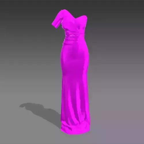 DRESS BASIC COLOR MAGENTA DRAPED