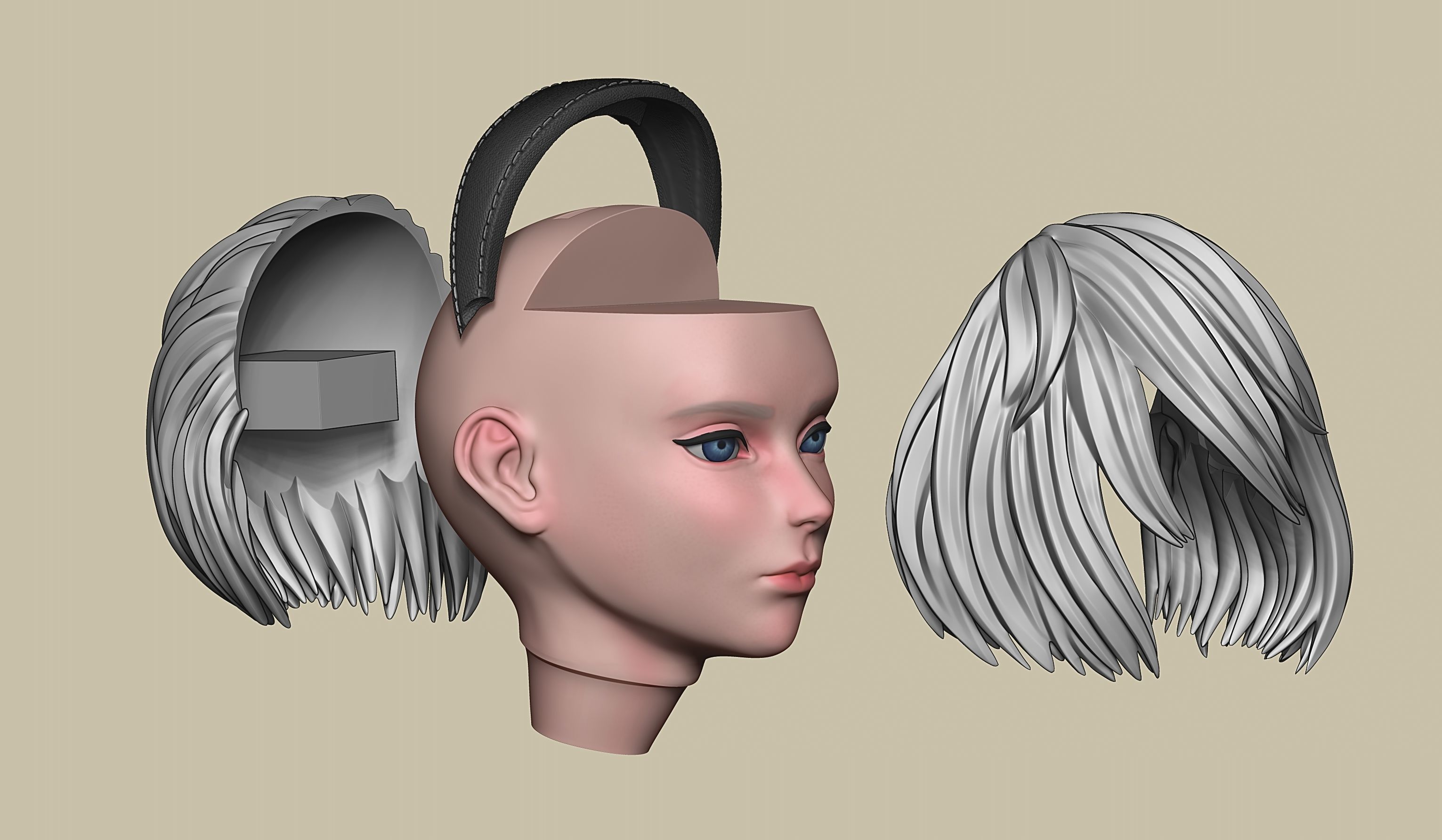 2B-YoRHa No2 Type B-NieR Automata-Garage Kit for 3D Printing 3D print model_26