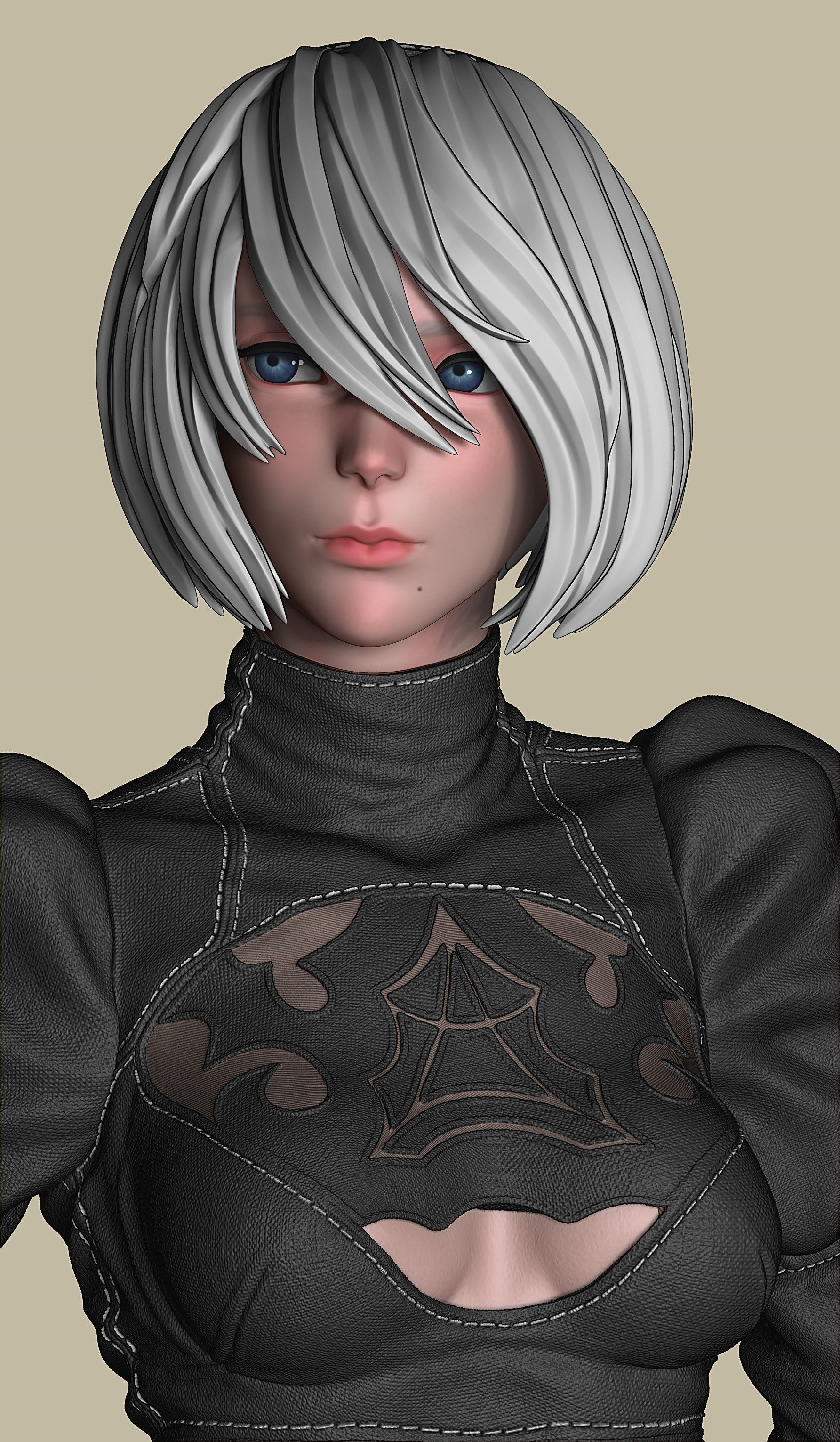2B-YoRHa No2 Type B-NieR Automata-Garage Kit for 3D Printing 3D print model_24