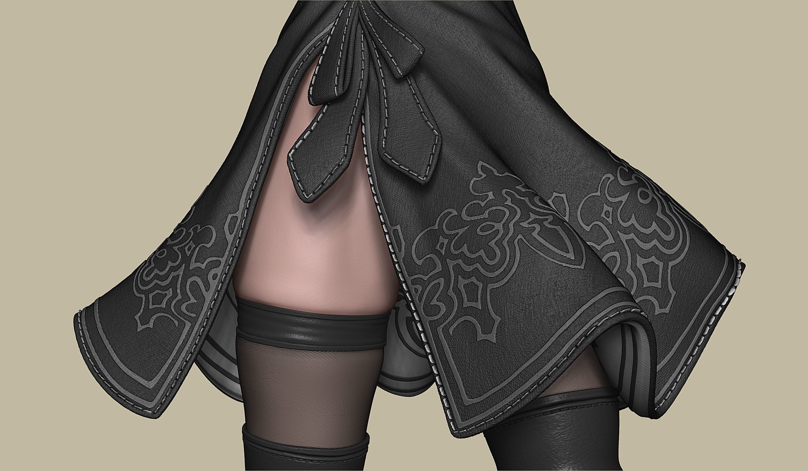 2B-YoRHa No2 Type B-NieR Automata-Garage Kit for 3D Printing 3D print model_30