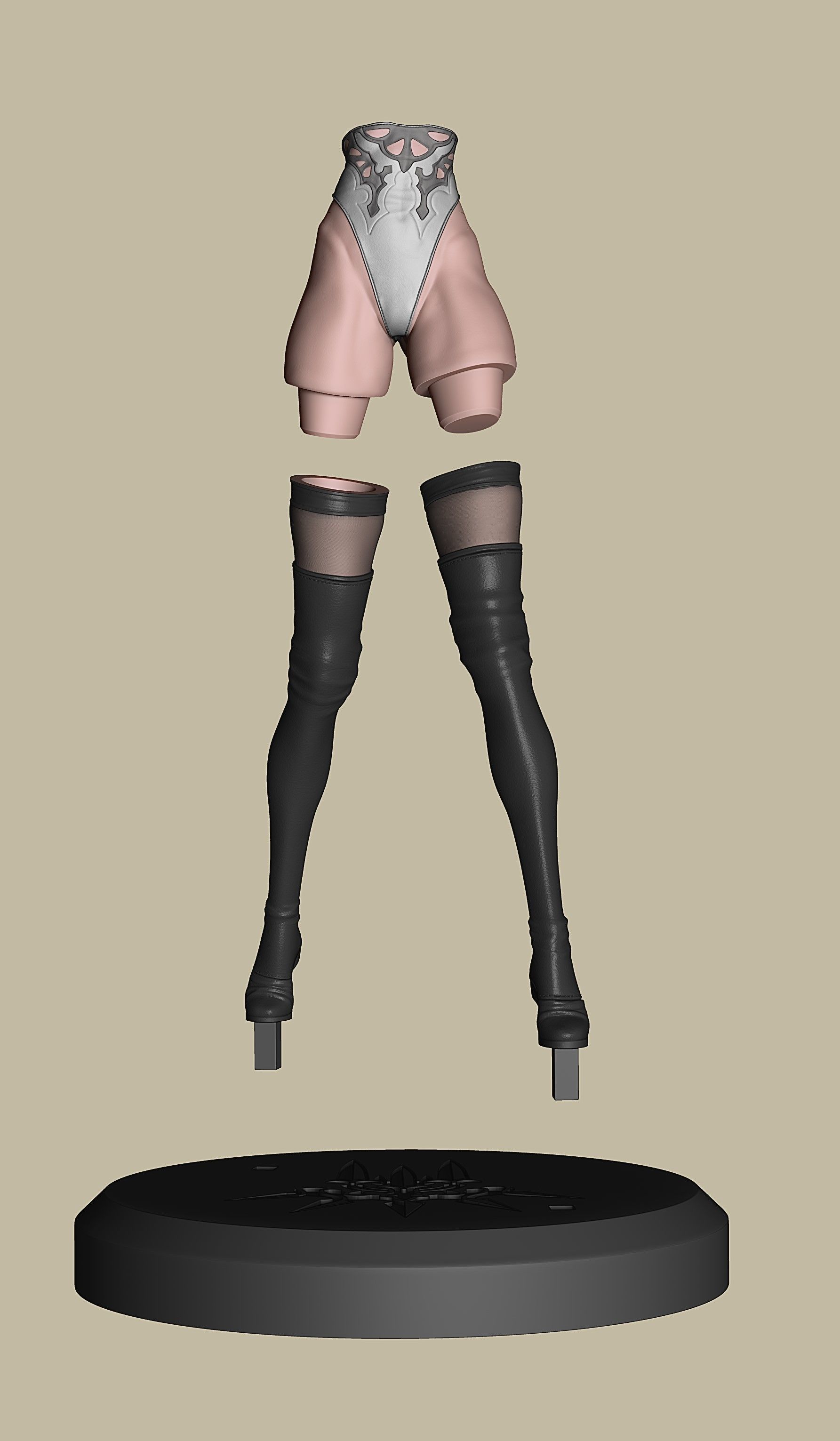 2B-YoRHa No2 Type B-NieR Automata-Garage Kit for 3D Printing 3D print model_29