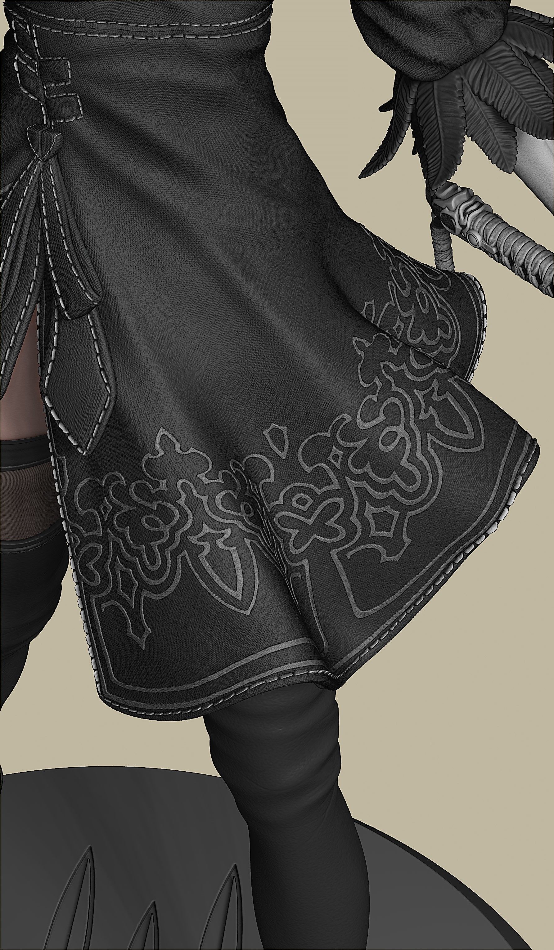 2B-YoRHa No2 Type B-NieR Automata-Garage Kit for 3D Printing 3D print model_33