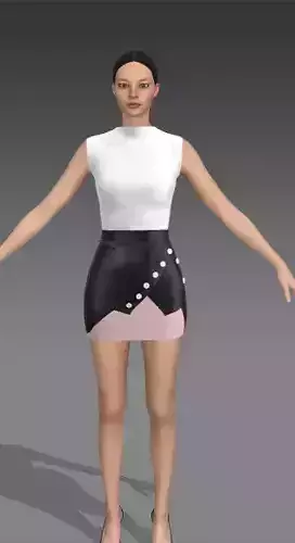 DRESS BASIC COLOR BLACK AND WHITE AND POWDER 