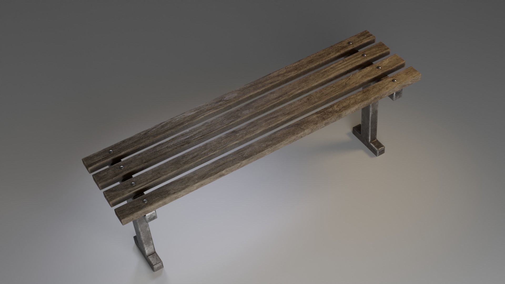 Park Bench Low-poly 3D model_1
