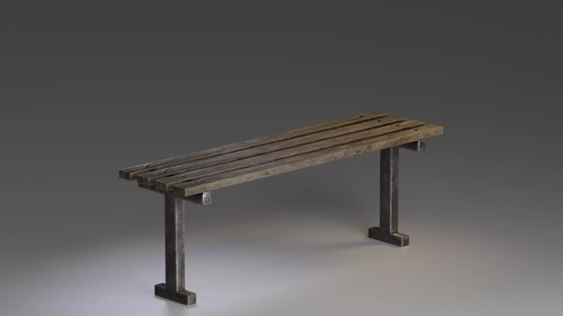 Park Bench Low-poly 3D model_0